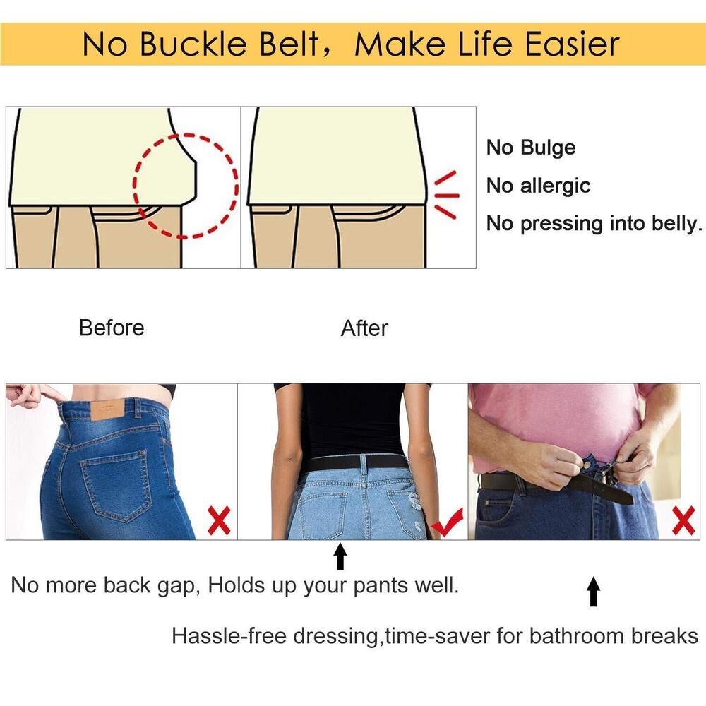 4526 No Buckle Elastic Stretch Belts For Men And Women, Comfortable View 2